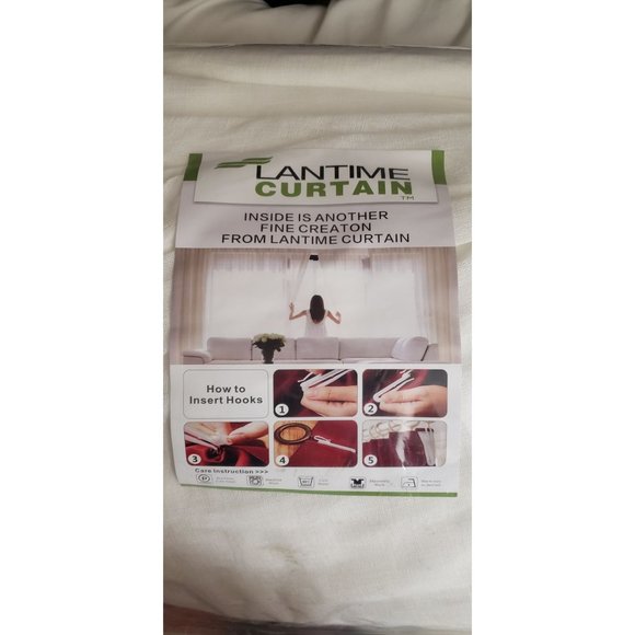 Sheer White Double Pleat Curtain Panels 52"x120" – Set of 2 – LANTIME Drapes - Picture 3 of 3